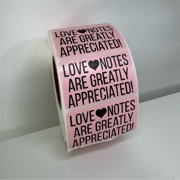 Thank You love notes are greatly appreciated thank you stickers (100 pack) - Picture 4 of 8